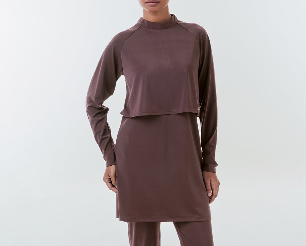 Cape Swimwear Top in Brown